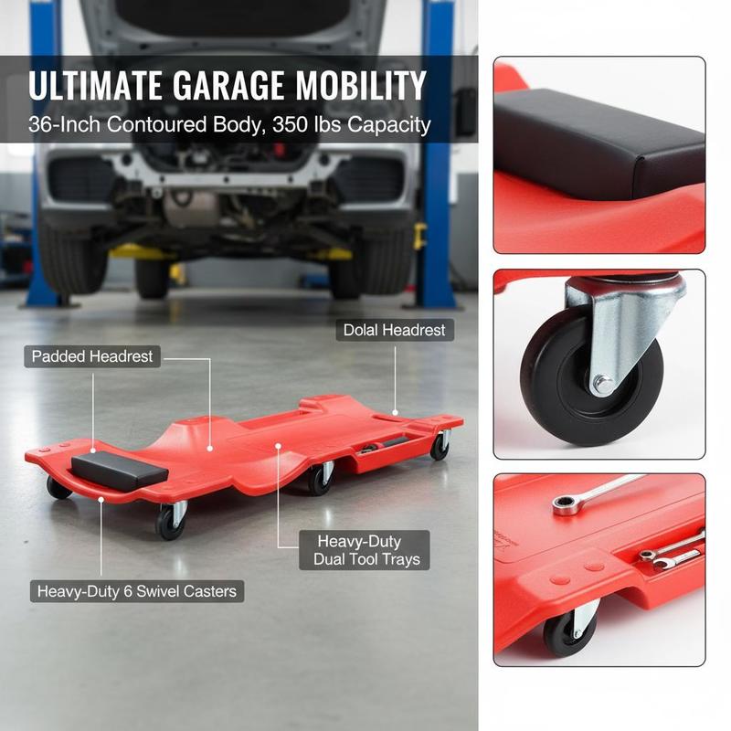 Papan Dorong Rolling Creeper 3 - Auto Repair Shop In ulasan dan harga