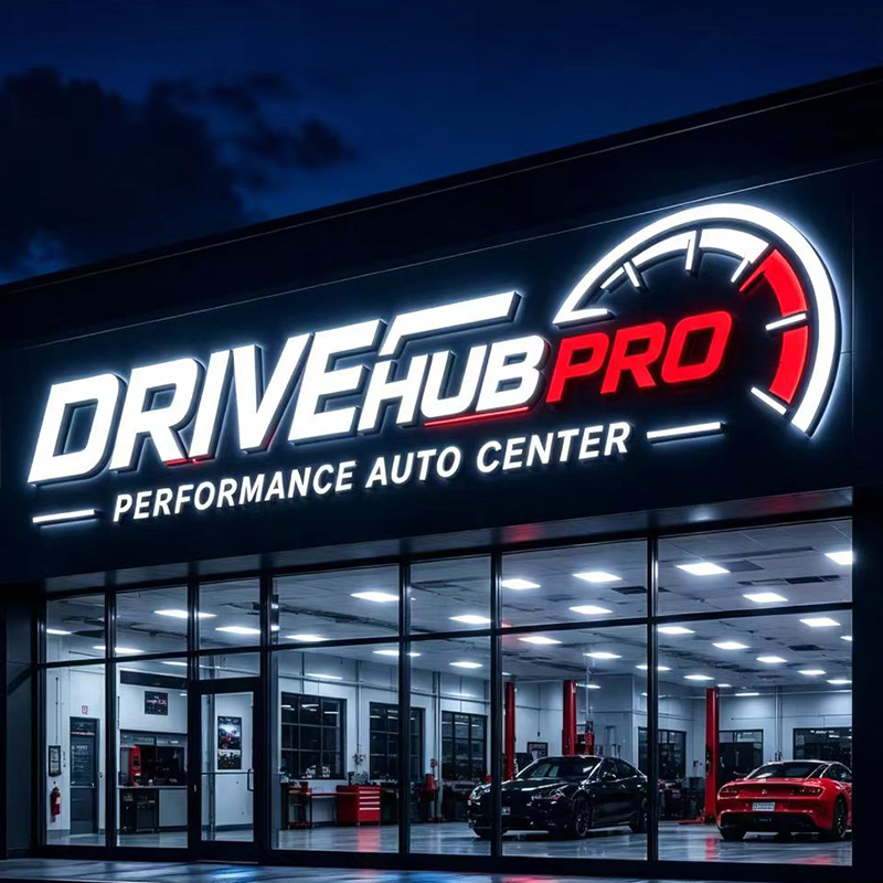 Papan Tanda Huruf LED Backlit  - Auto Repair Shop Logo ulasan dan harga