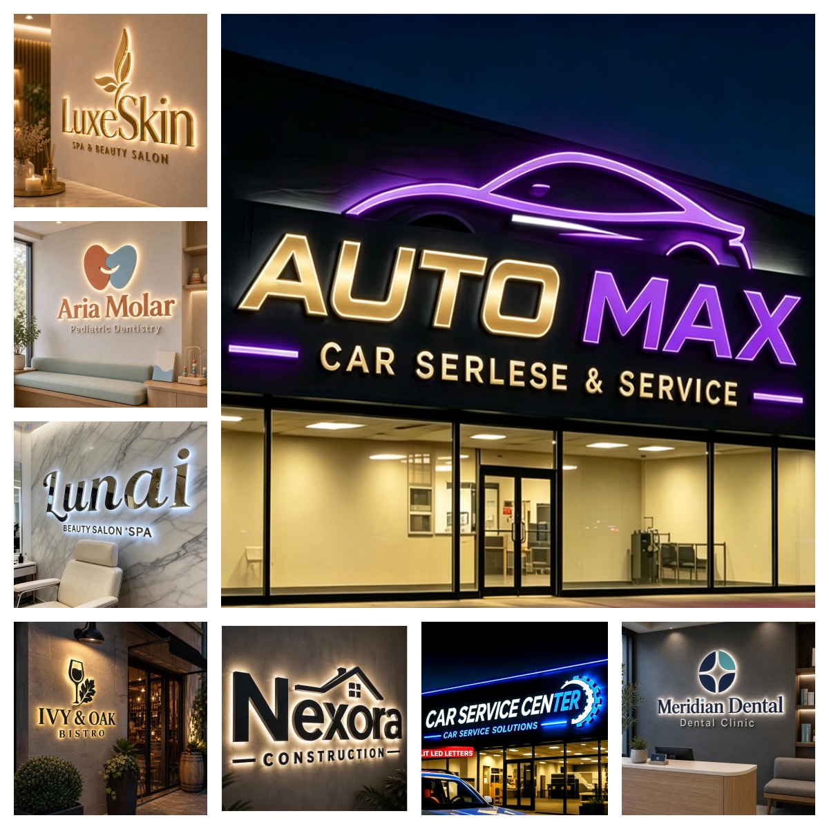 Tanda Huruf LED 3D Kustom Berc - Auto Repair Shop Logo ulasan dan harga